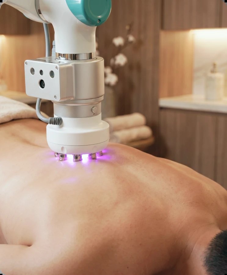 Traditional Chinese medicine style treatment delivered by the robotic arm